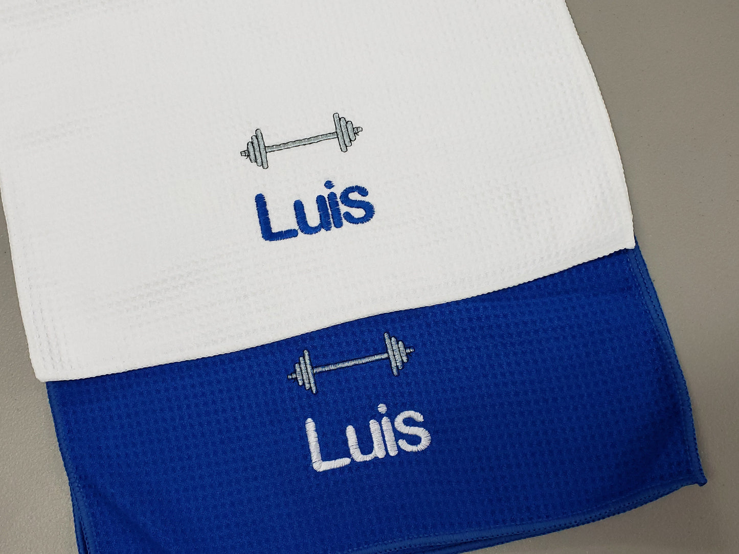 Personalized Weightlifting Towel, Gym Towel, Workout Towel, Fitness Towel, Waffle Microfiber, Embroidered Name, Monogrammed Sports Gift