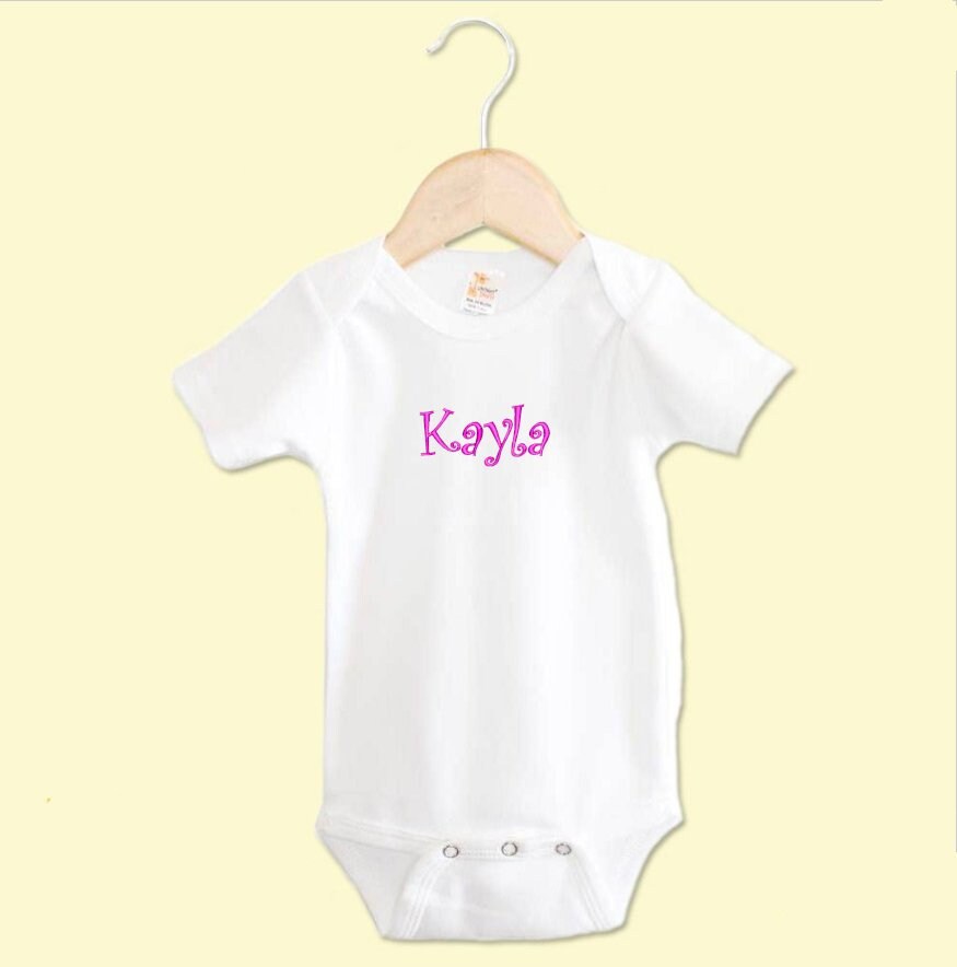 Personalized Baby Onesie White Embroidered with Your Baby's Name