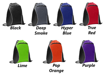 Personalized Cinch Pack, Lightweight School Backpack, Drawstring Gym PE Pool Backpack, Embroidered Monogrammed with Custom Name