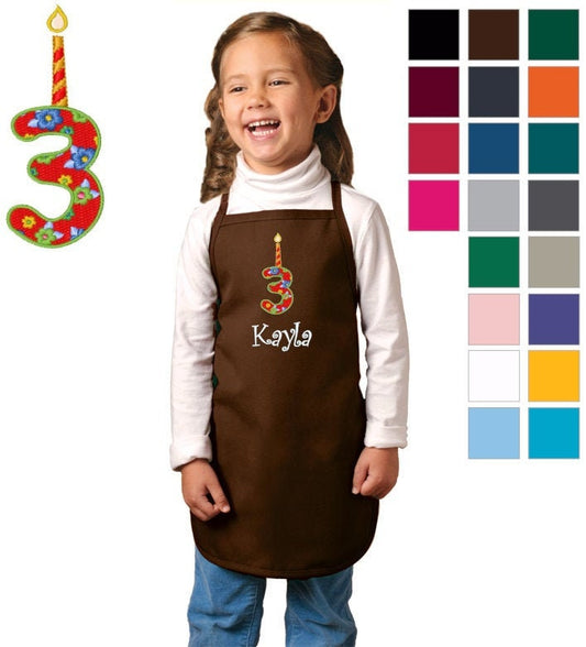 Personalized Kids Third Birthday Apron, Cooking Kitchen Gift, School Student Gift, Cooking Party, Art Party, Low Price Apron