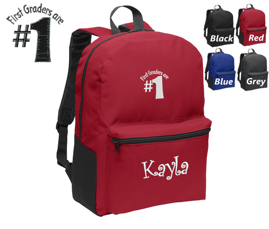 Personalized Kids Backpack Embroidered First Graders Monogrammed with Name of Your Choice Perfect Kids School Gift