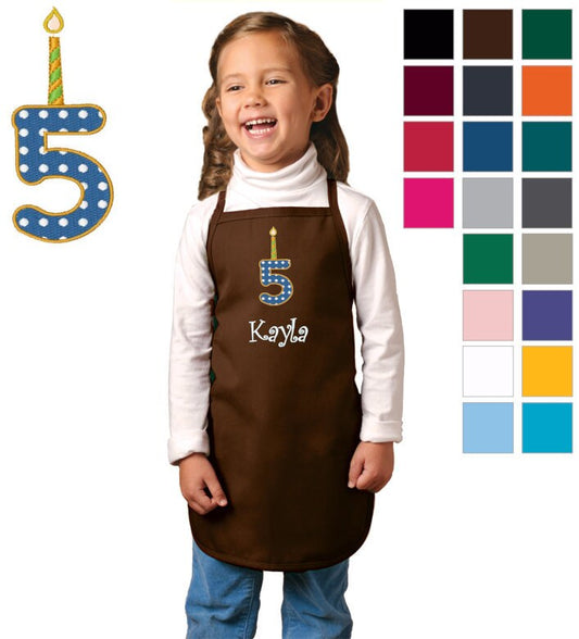 Personalized Kids Fifth Birthday Apron, Cooking Kitchen Gift, School Student Gift, Cooking Party, Art Party, Low Price Apron