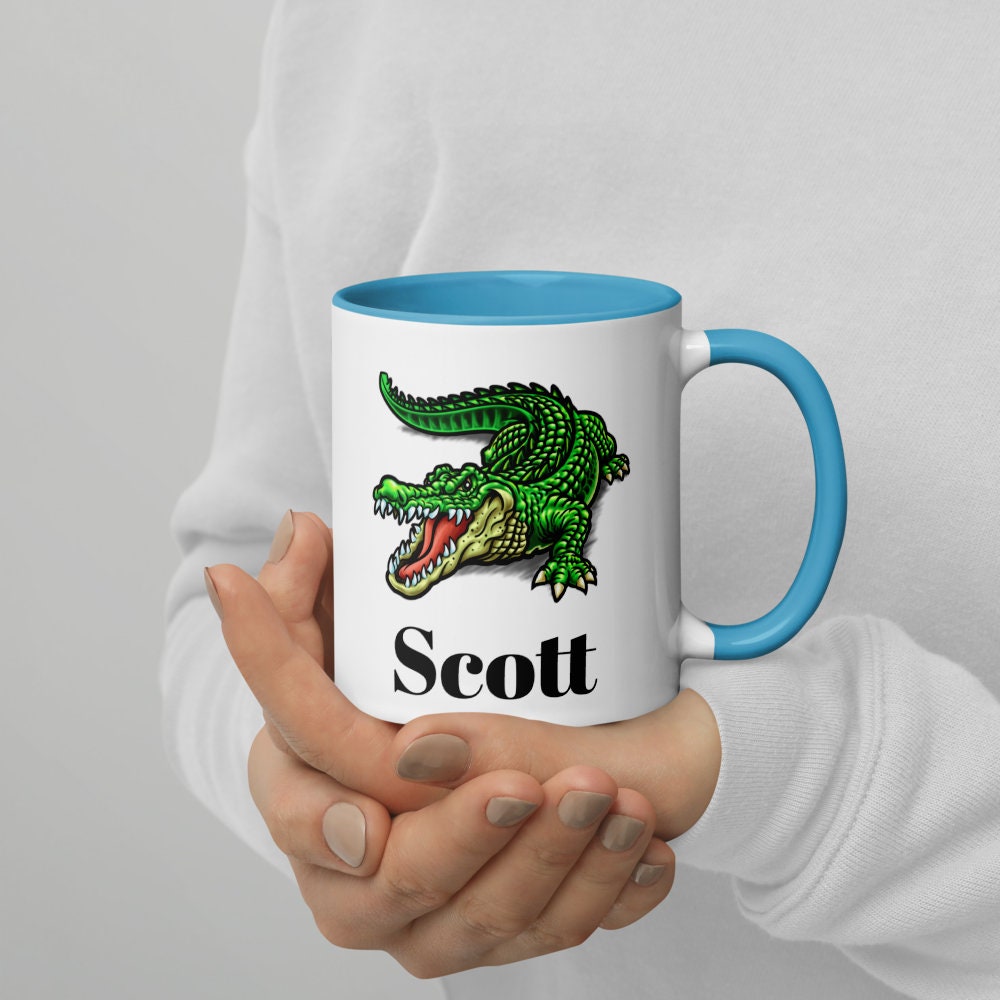 Custom Alligator Coffee Mug, Ceramic Cup, 11 Ounce Mug, Reptile Gift, Dad Gift