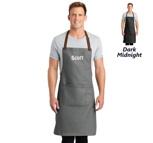 Personalized Full Length Apron, Embroidered Name or Business, Waiter Waitress Apron, Server Apron, Restaurant Apron, Monogram Cooking Gift