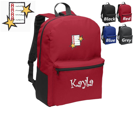 Personalized Kids Backpack Embroidered Report Card Monogrammed with Name of Your Choice Perfect Kids School Gift