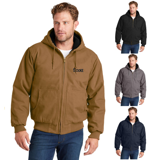 Personalized Insulated Hooded Work Jacket, Dad Jacket, Custom Work Jacket, Dad Gift, Zipper Hoodie Jacket