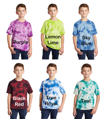 Kids Crystal Tie Dye Shirt, T-Shirt, Colorful , Tie-Dye, Hand Dyed, Cotton, Low Price, Inexpensive Tie Dye, Student Gift, School Gift