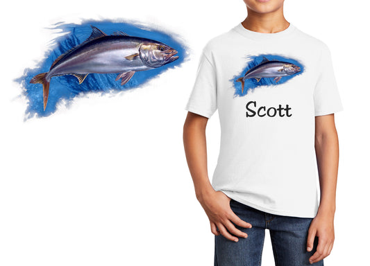 Personalized Kids T-Shirt Amberjack Fish Design, T-Shirt, Colorful, Cotton, Low Price Inexpensive Tee Shirt, Student Gift, School Gift