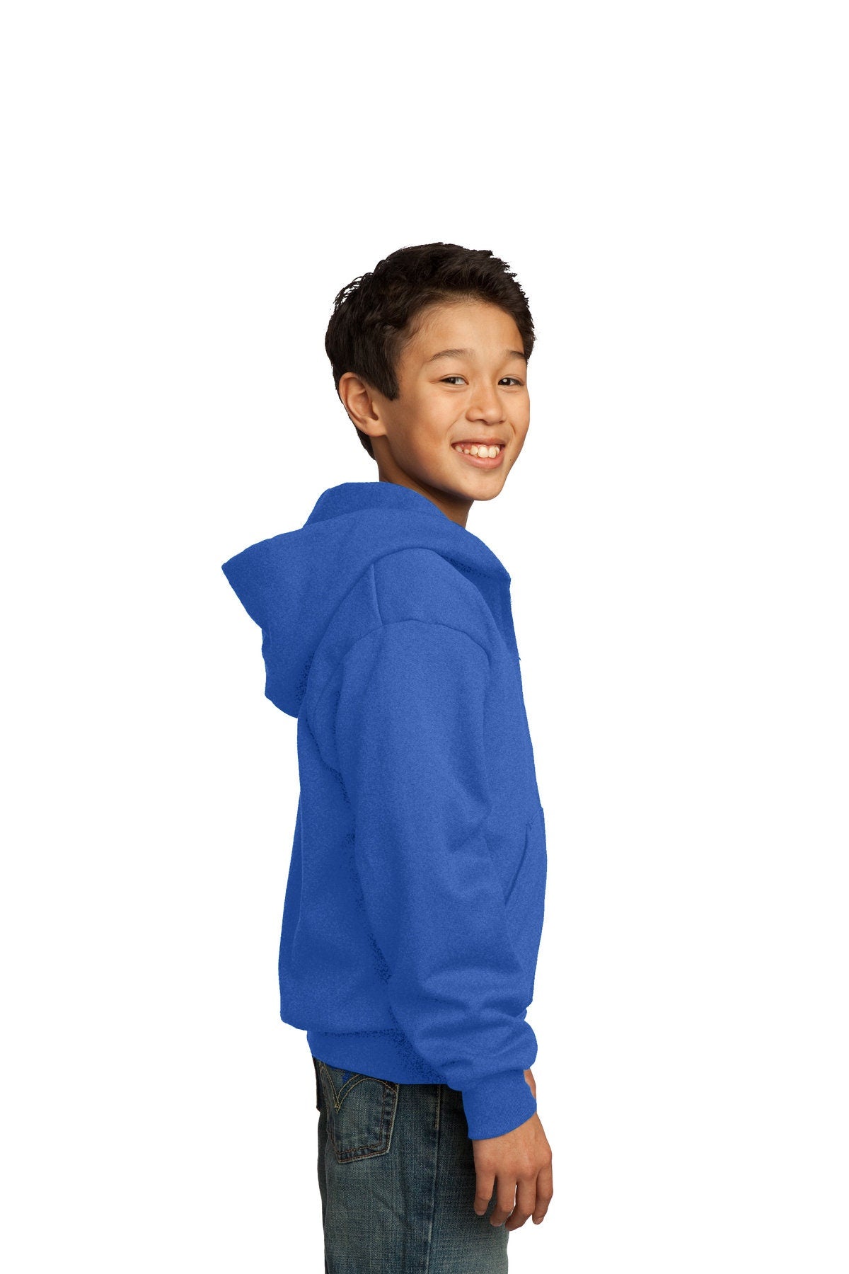 Personalized Royal Blue Kids Hoodie Sweatshirt Zipper Embroidered with a Name of Your Choice