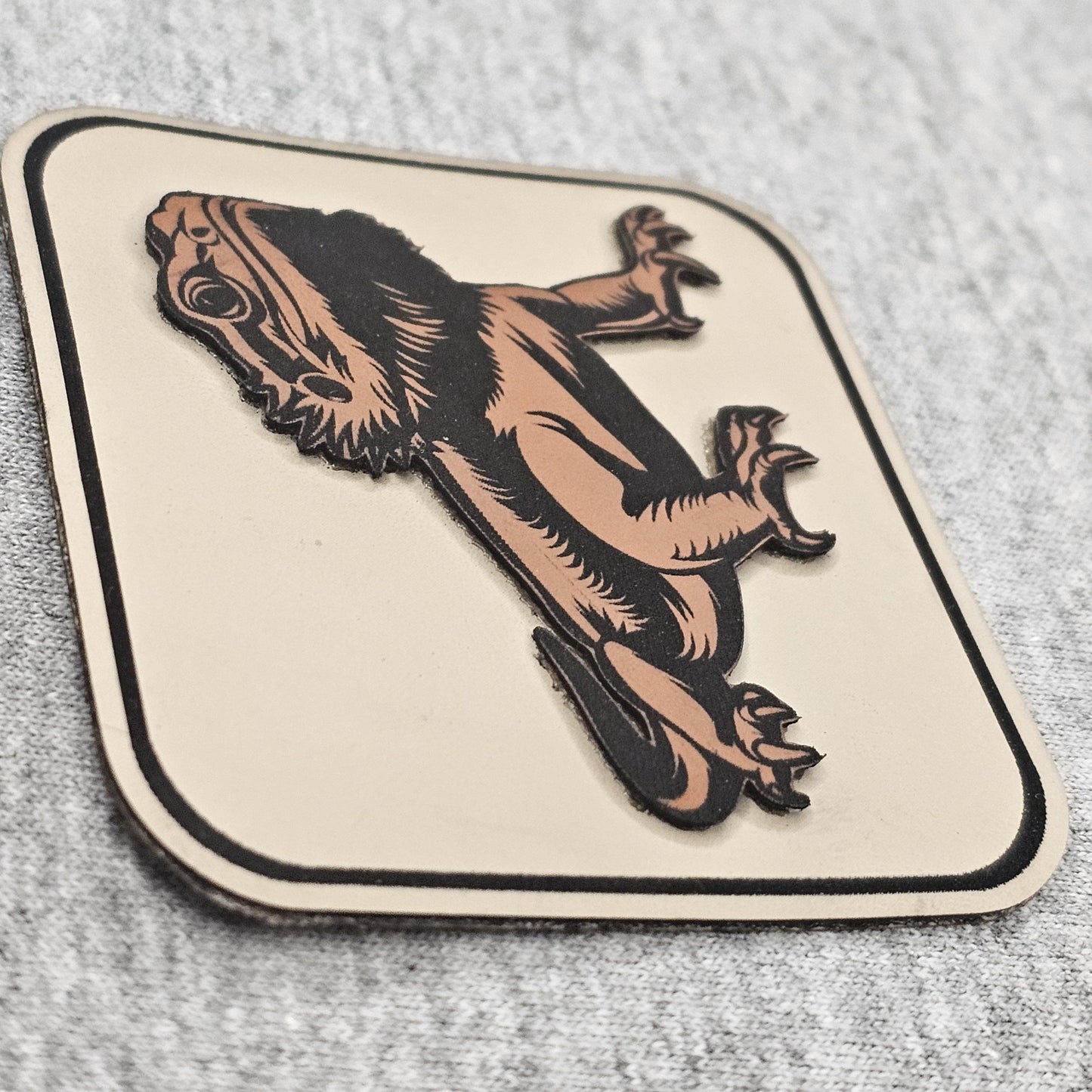 Bearded Dragon Leather Patch Trucker Hat, Richardson 112, Dragon Lover Gift, Beardie Dad, Husband Gift, Reptile Hat, Laser Engraved