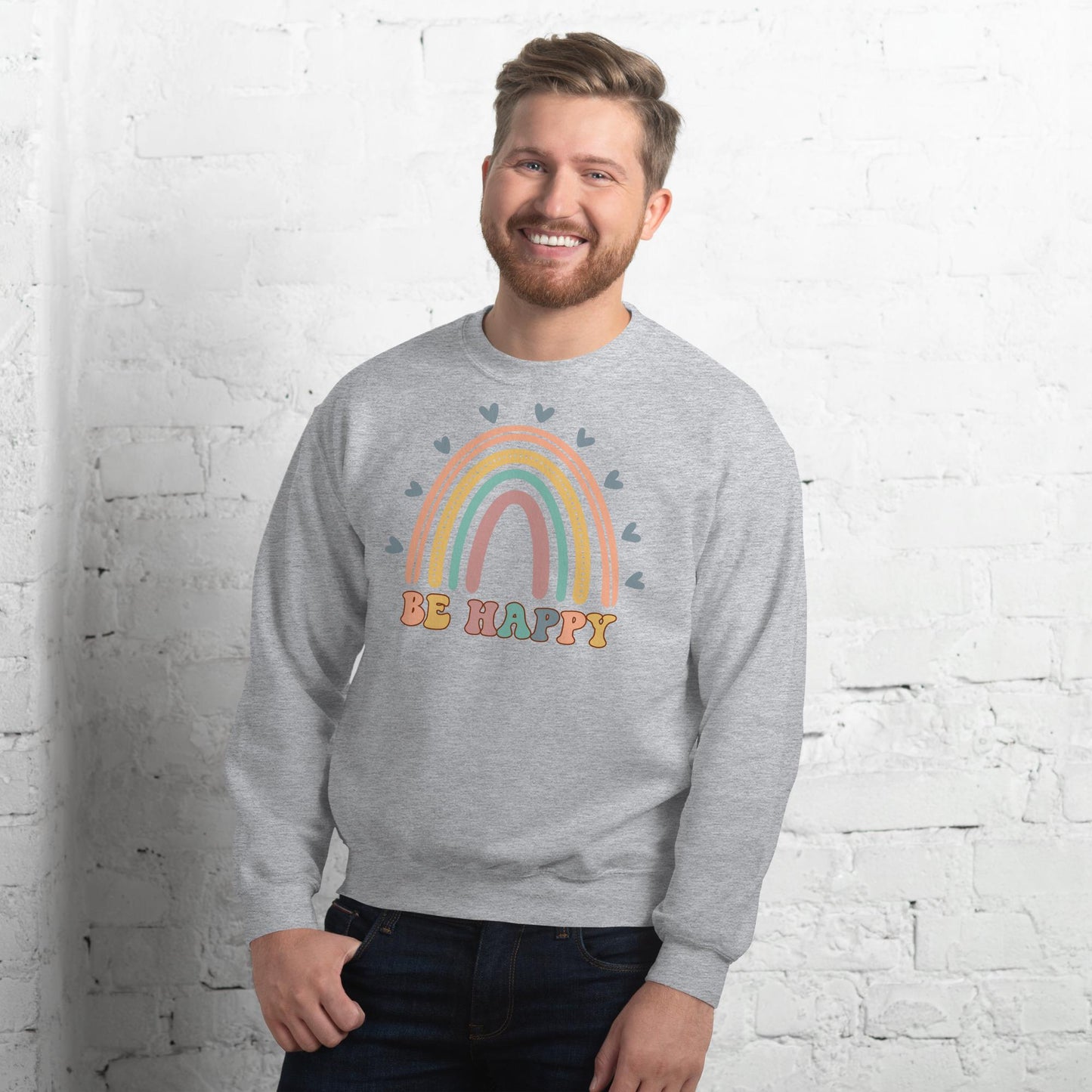 Be Happy Rainbow Sweatshirt, Retro Be Happy Sweatshirt, Be Happy Sweatshirt, Rainbow Sweatshirt, Retro shirt, Kindness Rainbow Sweatshirt