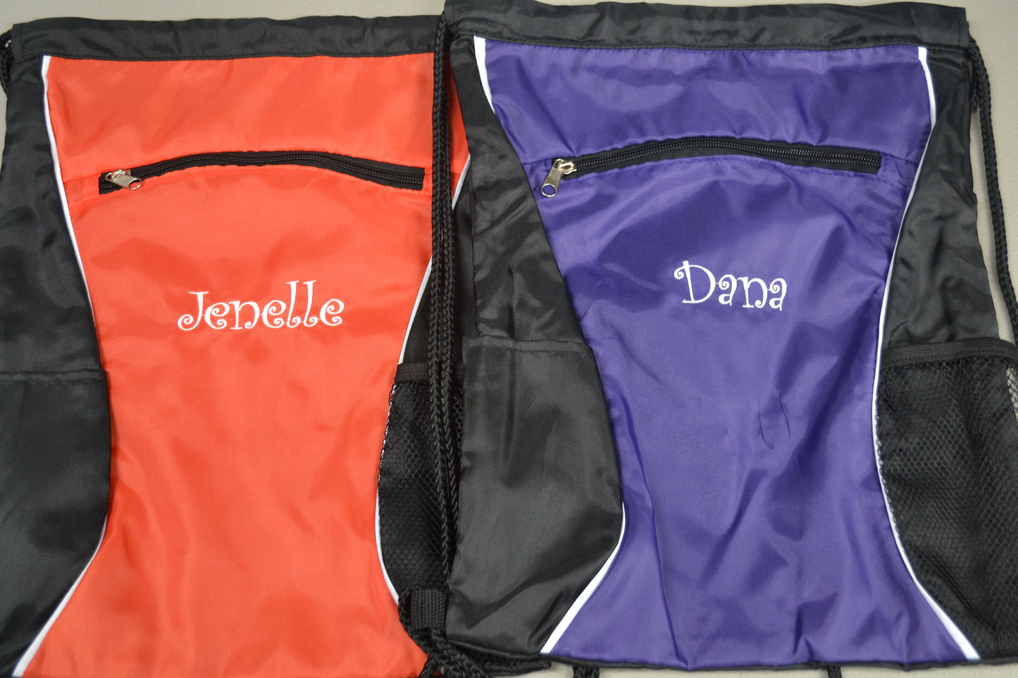 Personalized Cinch Pack, Lightweight School Backpack, Drawstring Gym PE Pool Backpack, Embroidered Monogrammed with Custom Name