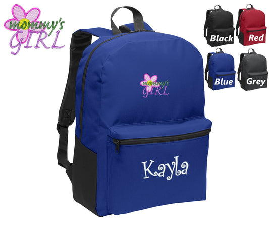 Personalized Kids Backpack Embroidered Mommy's Girl Monogrammed with Name of Your Choice Perfect Kids School Gift