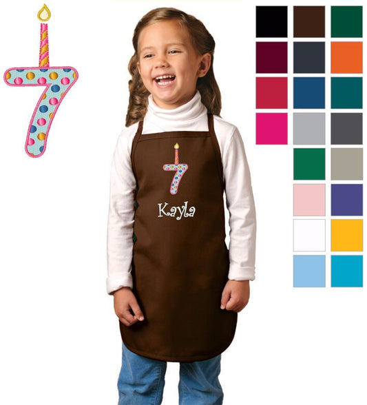 Personalized Kids Seventh Birthday Apron, Cooking Kitchen Gift, School Student Gift, Cooking Party, Art Party, Low Price Apron