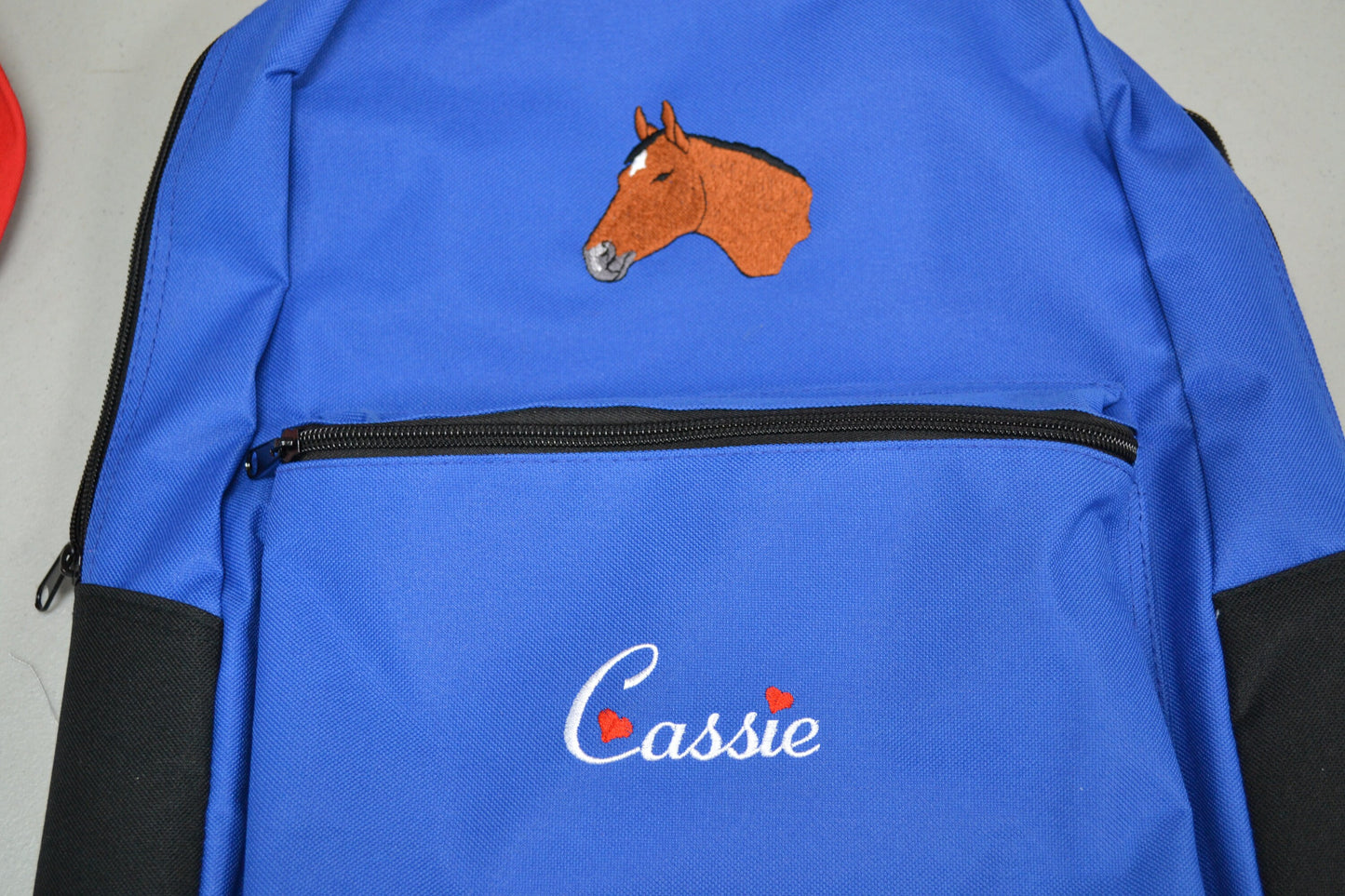 Personalized Kids Backpack Embroidered Horse Monogrammed with Name of Your Choice Perfect Kids School Gift
