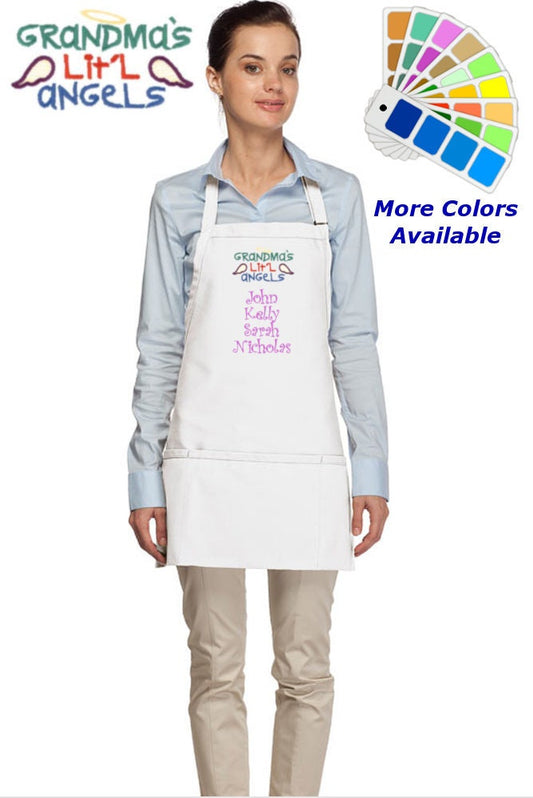 Personalized Apron Grandmas Little Angels Embroidered Grandmother Gift