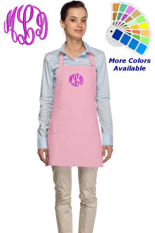 Monogrammed Apron Embroidered with Your Initials Cooking Gift