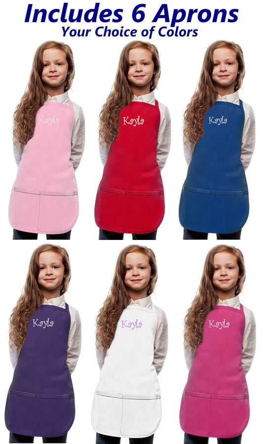Personalized Kids Aprons Bulk for your Little Chefs Cooking Party, Cooking Kitchen Gift, School Gift, Art Party, Monogrammed