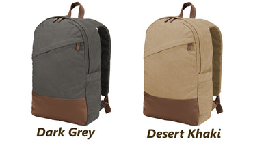 Personalized Backpack, Earthworm Design, Mens Backpack, School, Student Gift, College Gift, Custom Backpack, Embroidered Name, Khaki, Grey