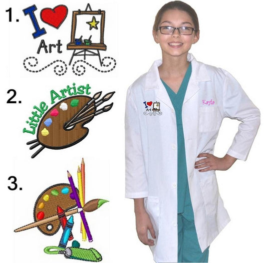 Kids Art Smock Coat Embroidered Personalized for little Artists, School Smock, Art Class Smock, School Smock Shirt, Student Gift
