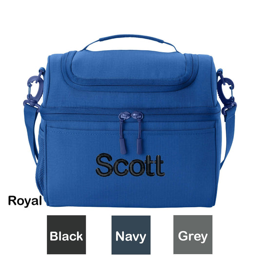 Personalized Lunch Bag Box Dome Cooler, 12 Cans, Dad Lunch Box, Insulated Embroidered for School Work Sports, Monogrammed Custom Name