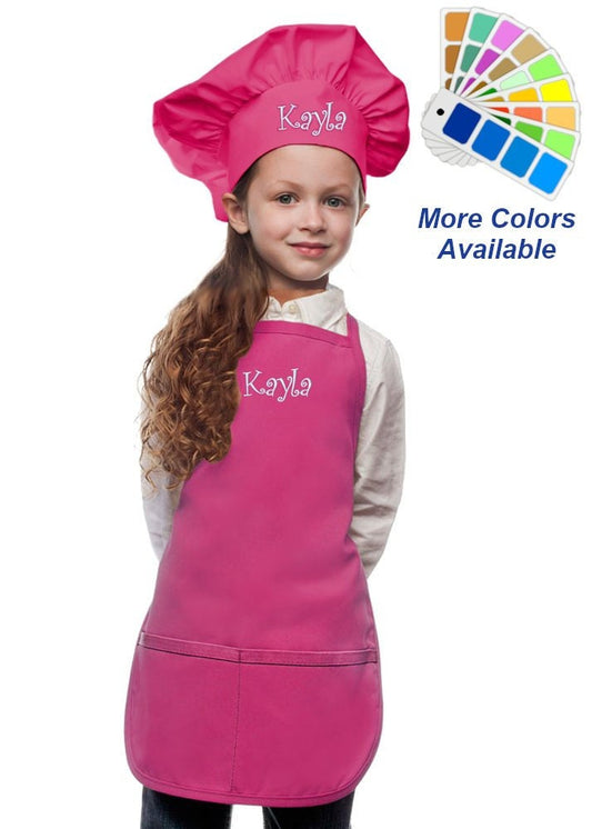 Personalized Kids Chef Costume, Apron and Chef Hat, Monogrammed, Halloween Gift, Art Gift, Chef Gift, Cooking Party, Art Party, School Apron