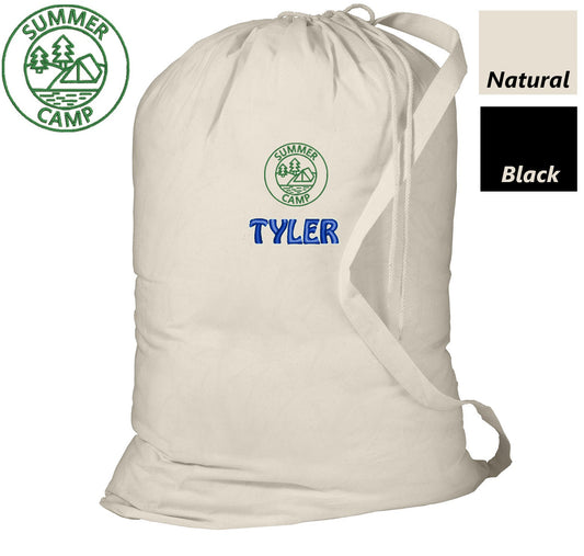 Personalized Summer Camp Laundry Bag, Summer Camp Bag, College Dorm Laundry Bag, School Laundry Bag, Embroidered Monogrammed with Name
