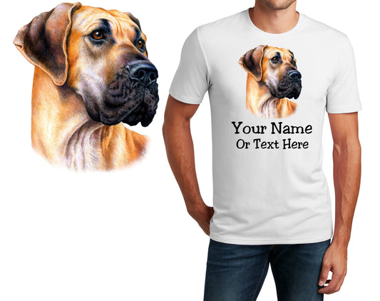 Personalized T-Shirt Great Dane Dog Design, Sports Shirt, Printed Shirt, Custom Name, Dad Gift, Mom Gift, Unisex Womens Tee