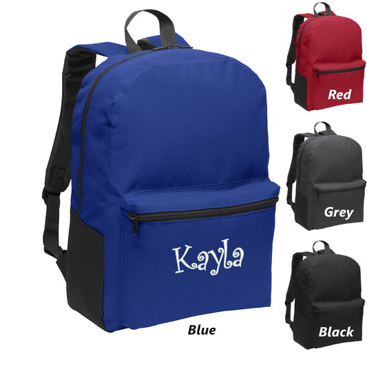 Personalized Kids Backpack Embroidered Monogrammed with Name of Your Choice Perfect Kids School Gift