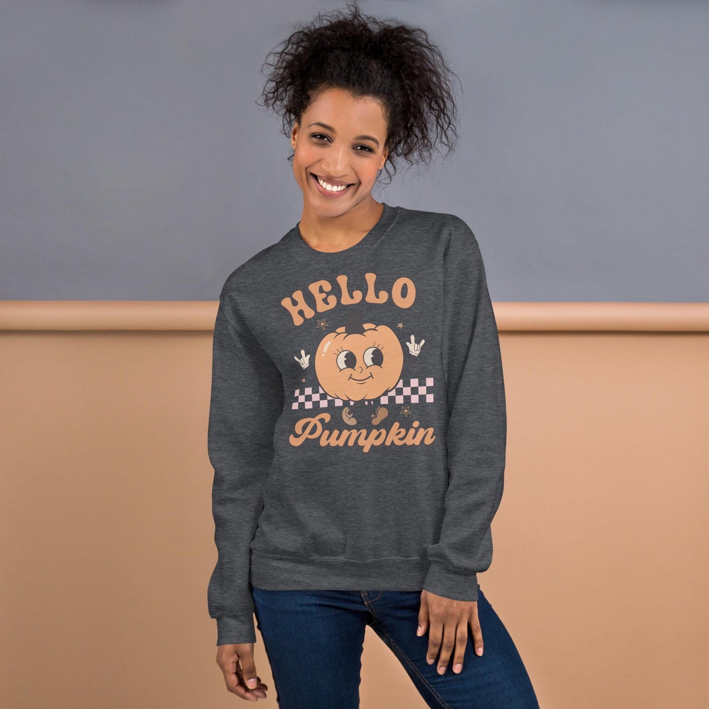 Hello Pumpkin Fall Sweatshirt, Funny Autumn Sweatshirt, Pumpkin Lover Shirt, Fall Season Shirt, Thanksgiving Women's Sweathirt