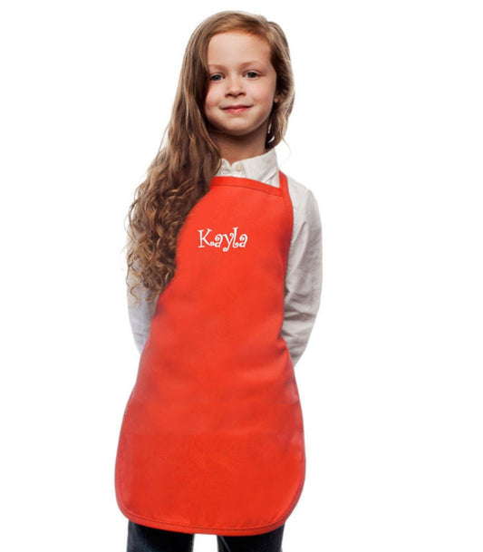 Personalized Orange Halloween Kids Apron, Cooking Kitchen Gift, School Student Gift, Cooking Party, Art Party, Low Price Apron