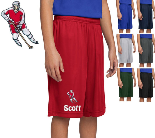 Personalized Kids Hockey Shorts, Embroidered Monogrammed Name, PE Shorts Uniform, School Shorts, Polyester, Custom Shorts, School Name