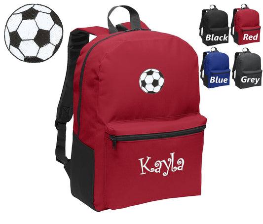 Personalized Kids Backpack Embroidered Soccer Ball Monogrammed with Name of Your Choice Perfect Kids School Gift