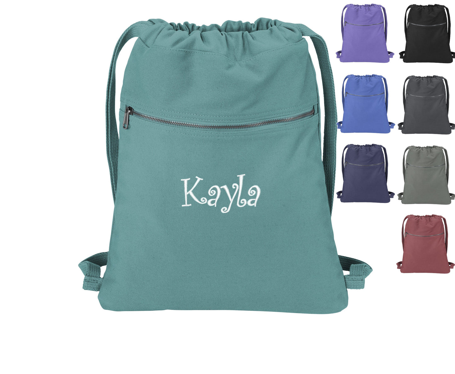 Personalized Beach Wash Cinch Pack and Tote Bag, Drawstring School PE Pool Backpack, Embroidered, Custom Name, Bridesmaid Gift