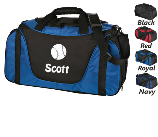 Personalized Baseball Duffel Bag, Athletic Bag, Embroidered Baseball, PE Gym Bag, School Bag, Monogrammed, Sports Student Gift