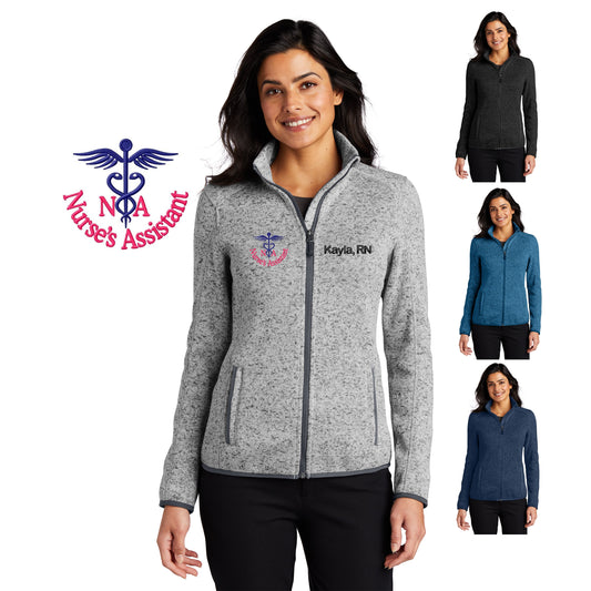 Personalized Nurses Assistant Jacket Sweater, Custom Embroidered Text or Name, Doctor, Nurse Gift Jacket, Dentist, Medical Apparel