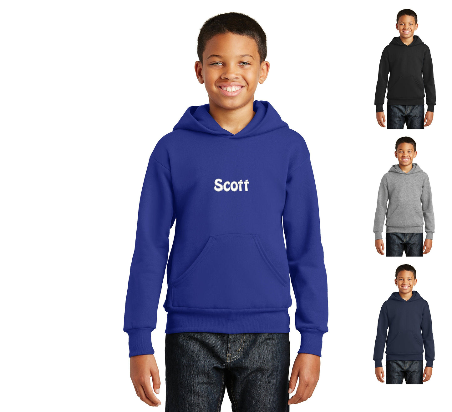 Personalized Kids Hoodie Sweatshirt, Embroidered Name, Unisex Girl or Boy Gift, Monogrammed Name, School Hoodie, Student Gift