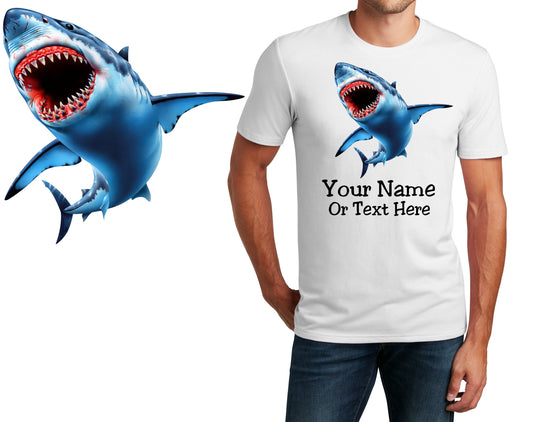 Personalized T-Shirt Shark Attack Design, Fishing Shirt, Custom Shirt, Custom Name, Dad Gift, Fisherman Gift, Unisex, Womens Tee