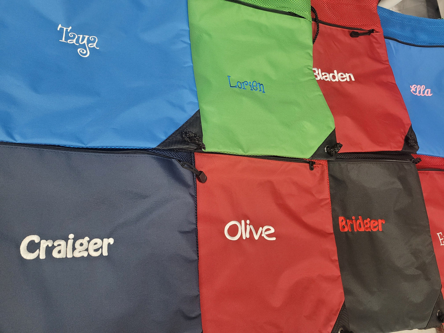 Personalized Cinch Pack, Drawstring Gym School PE Pool Backpack, Embroidered Monogrammed with Custom Name Perfect College Gift
