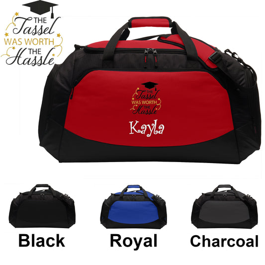 Personalized Nurse Graduation Gift Large Duffle Bag, Tassel Design, Scrubs Travel Bag, Embroidered Custom Name, Hospital Bag, Monogrammed