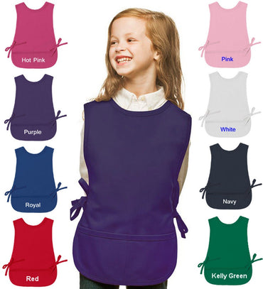 Personalized Kids Art Smock Cobbler Apron with Markers Embroidery Design, Art Class Smock, Custom Smock, Student Gift, School Smock