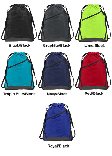 Personalized Drawstring Cinch Pack, Low Price Lightweight School Backpack, Gym PE Pool Backpack, Embroidered Monogrammed with Custom Name