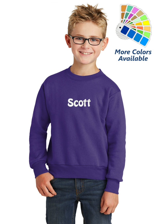 Personalized Kids Sweatshirt Embroidered Name Unisex Girl or Boy Gift with Monogrammed Name Crewneck Sweater