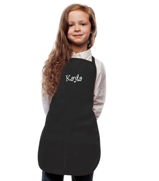 Personalized Black Kids Apron, Cooking Kitchen Gift, School Gift, Student Gift, Cooking Party, Art Party, Low Price Apron