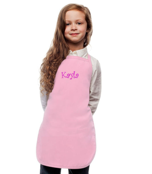 Personalized Pink Kids Apron, Cooking Kitchen Gift, School Gift, Student Gift, Cooking Party, Art Party, Low Price Apron