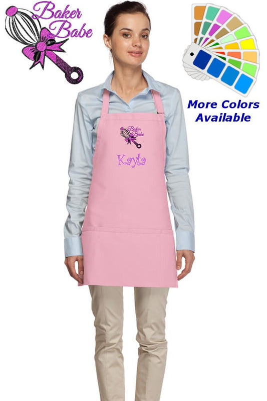 Personalized Apron Embroidered with Baker Babe Embroidery Design Cooking Gift