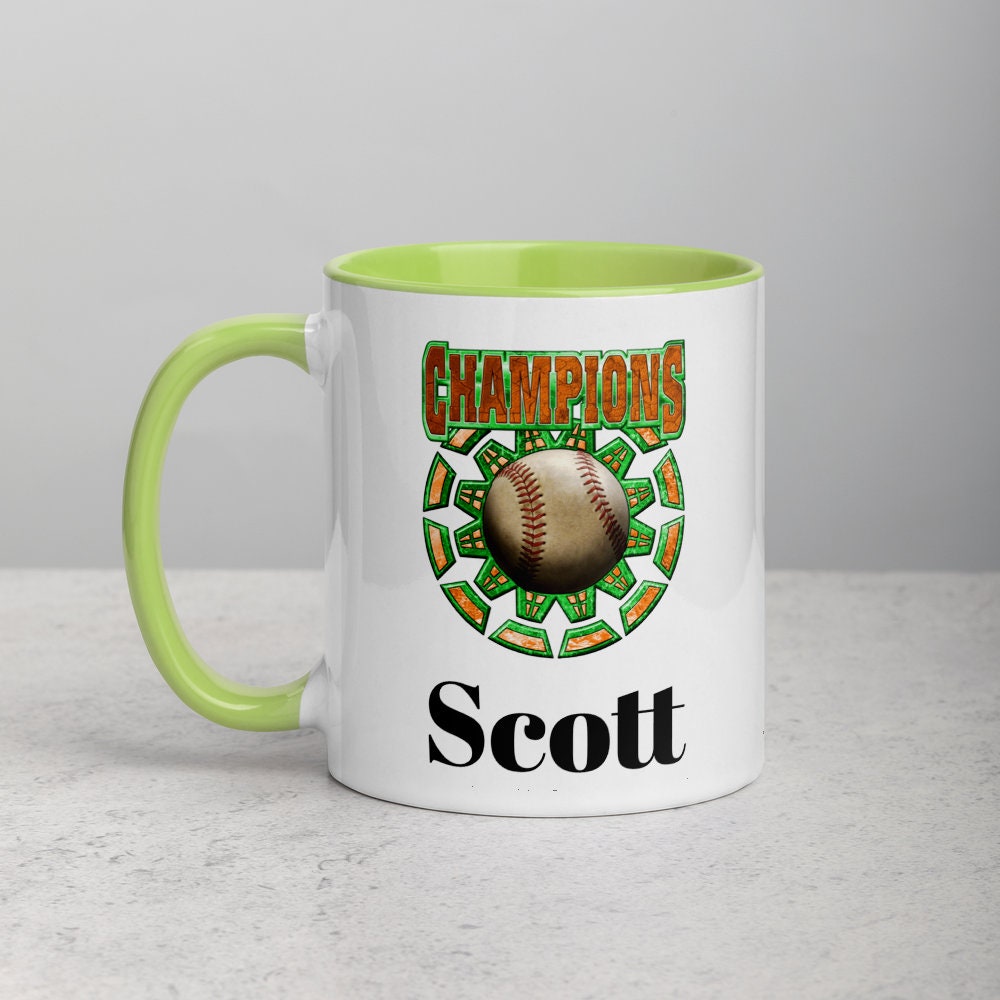 Custom Baseball Champions Coffee Mug, Custom Ceramic Cup, 11 Ounce Mug, Sports Team Gift, Coach Dad Gift