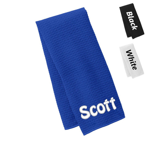 Personalized Towel, Gym Towel, Workout Towel, Fitness Towel, Waffle Microfiber, Embroidered with Your Name, Monogrammed Golf Gift
