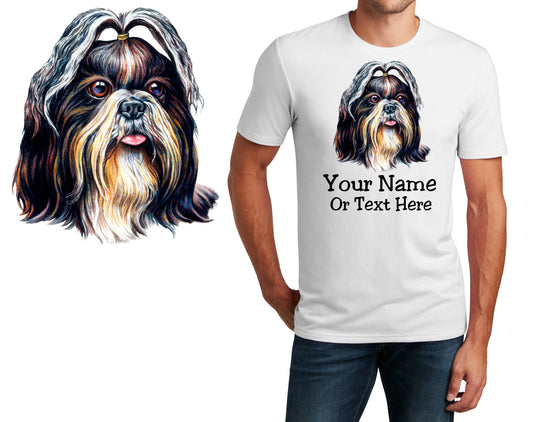 Personalized T-Shirt Shih Tzu Dog Design, Sports Shirt, Printed Shirt, Custom Name, Dad Gift, Mom Gift, Unisex Womens Tee