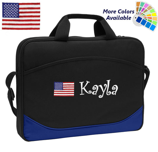 Personalized Computer Laptop Case American Flag Embroidery Design with Your Name Perfect Mom Dad Gift